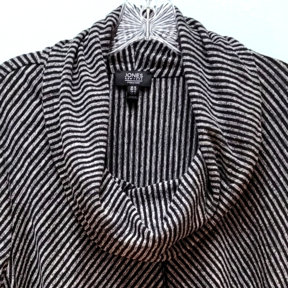 JONES NY SIGNATURE | BLK & GRY COWELL NECK, SZ 1X